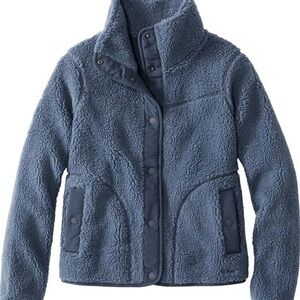 L.L. Bean Navy Blue Sherpa Fleece Jacket